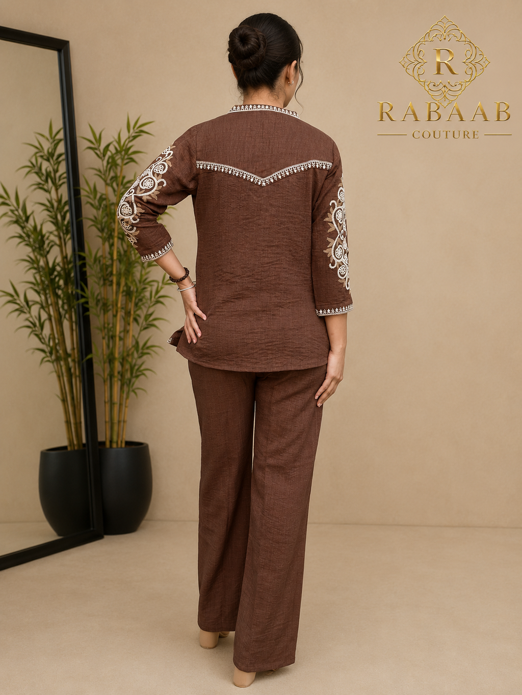 CO-ORD SET w Jacket - BROWN