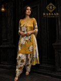 Mustard Bloom 3-Piece Farshi Shalwar Suit