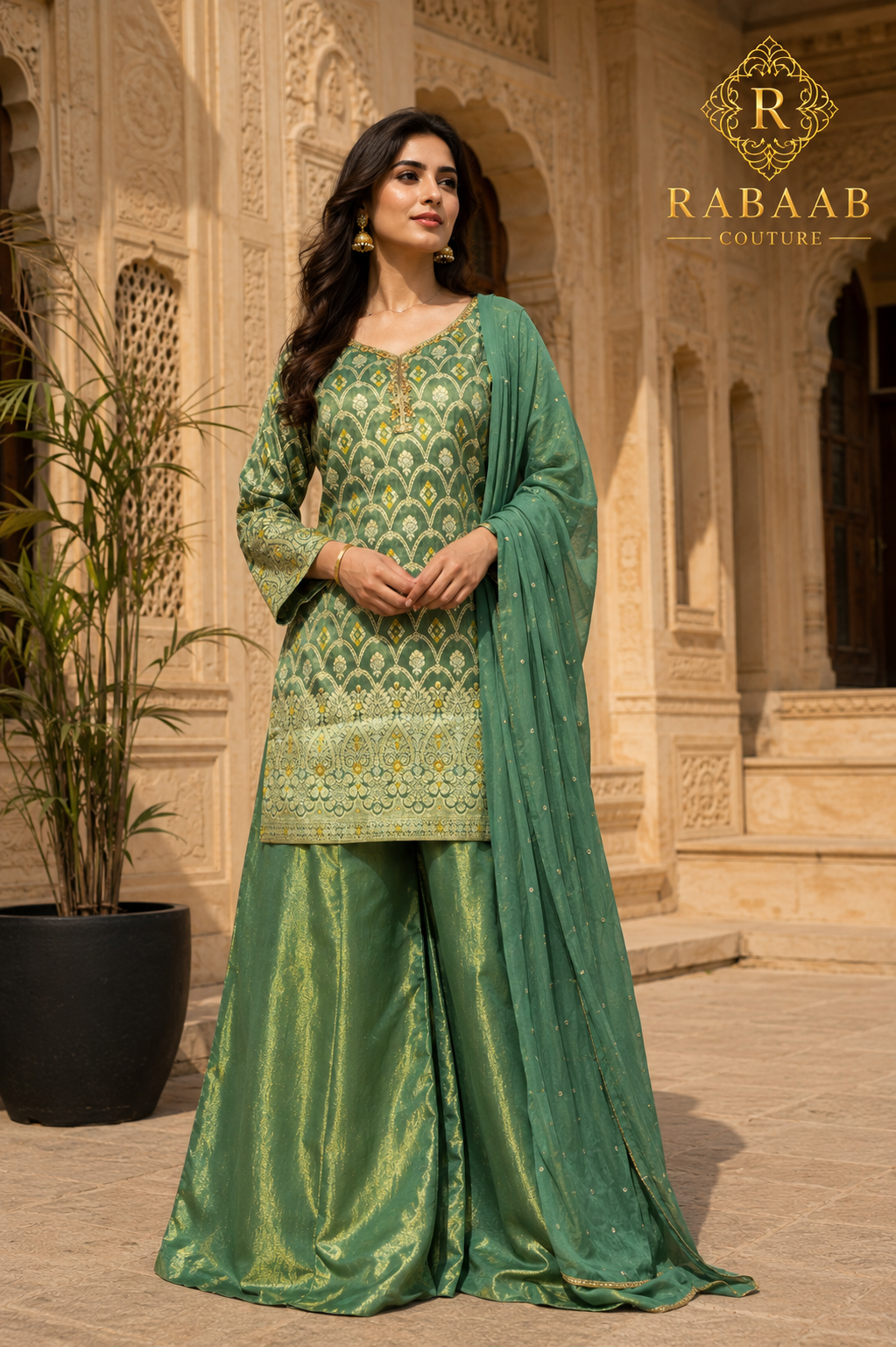 Sharara Set - Jacquard Silk