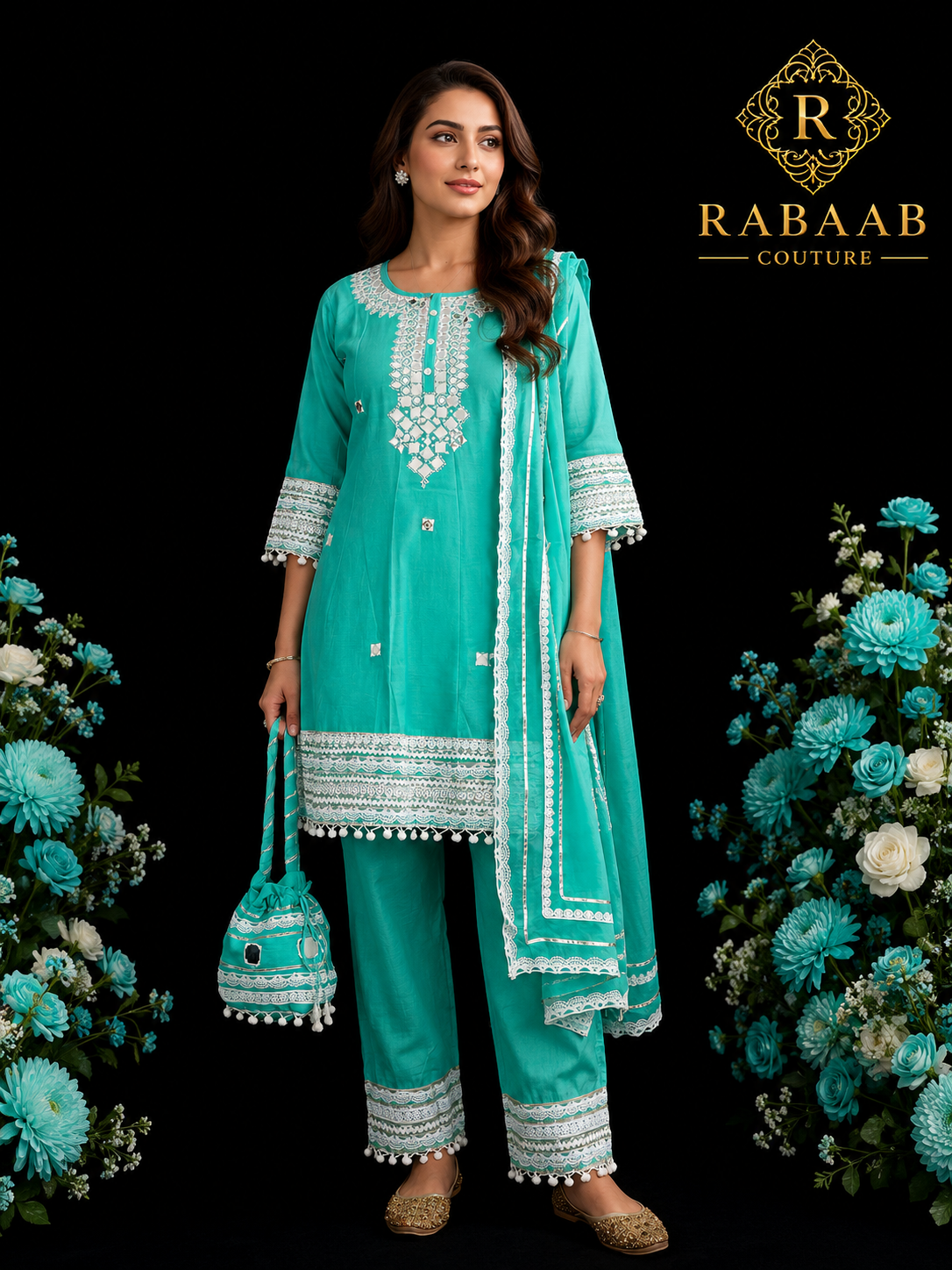 FROCK SUIT - 3 PC TEAL SUIT W Bag