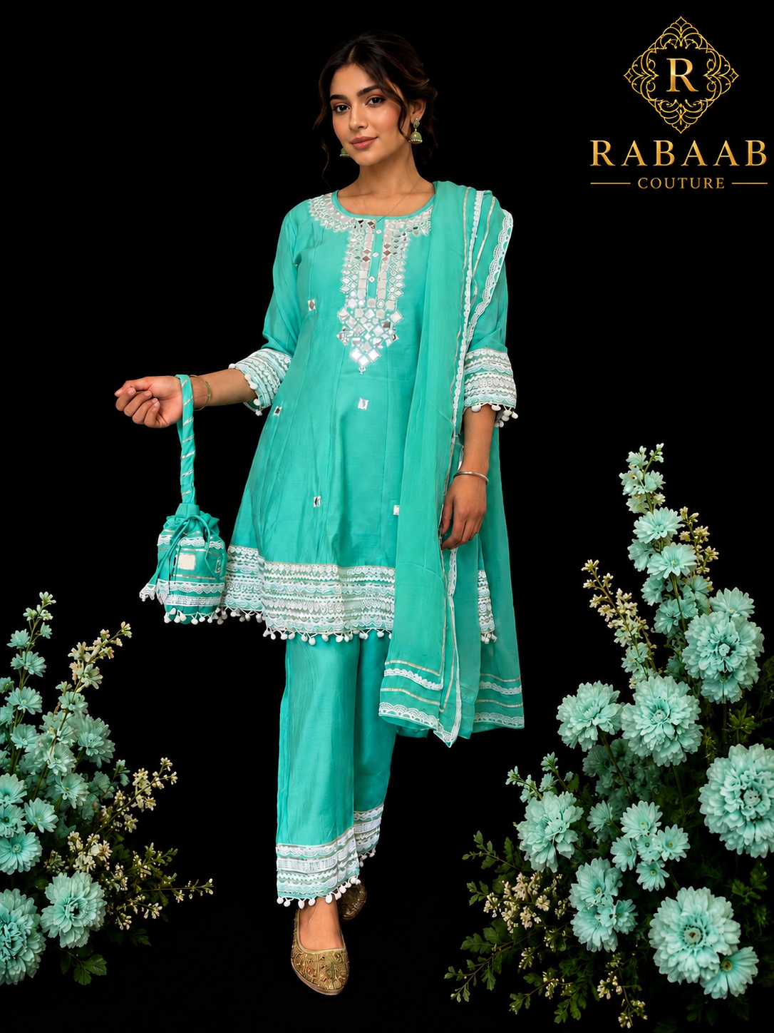 FROCK SUIT - 3 PC TEAL SUIT W Bag