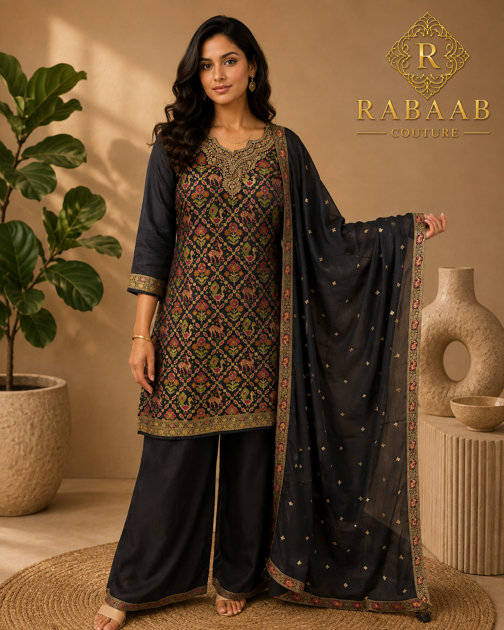 BLACK PALAZO SUIT