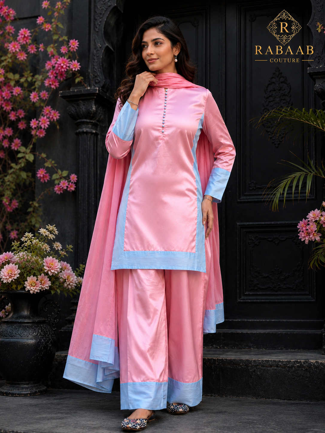 Pink & Pastel Grey Farshi