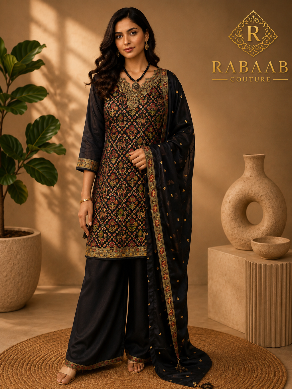 BLACK PALAZO SUIT