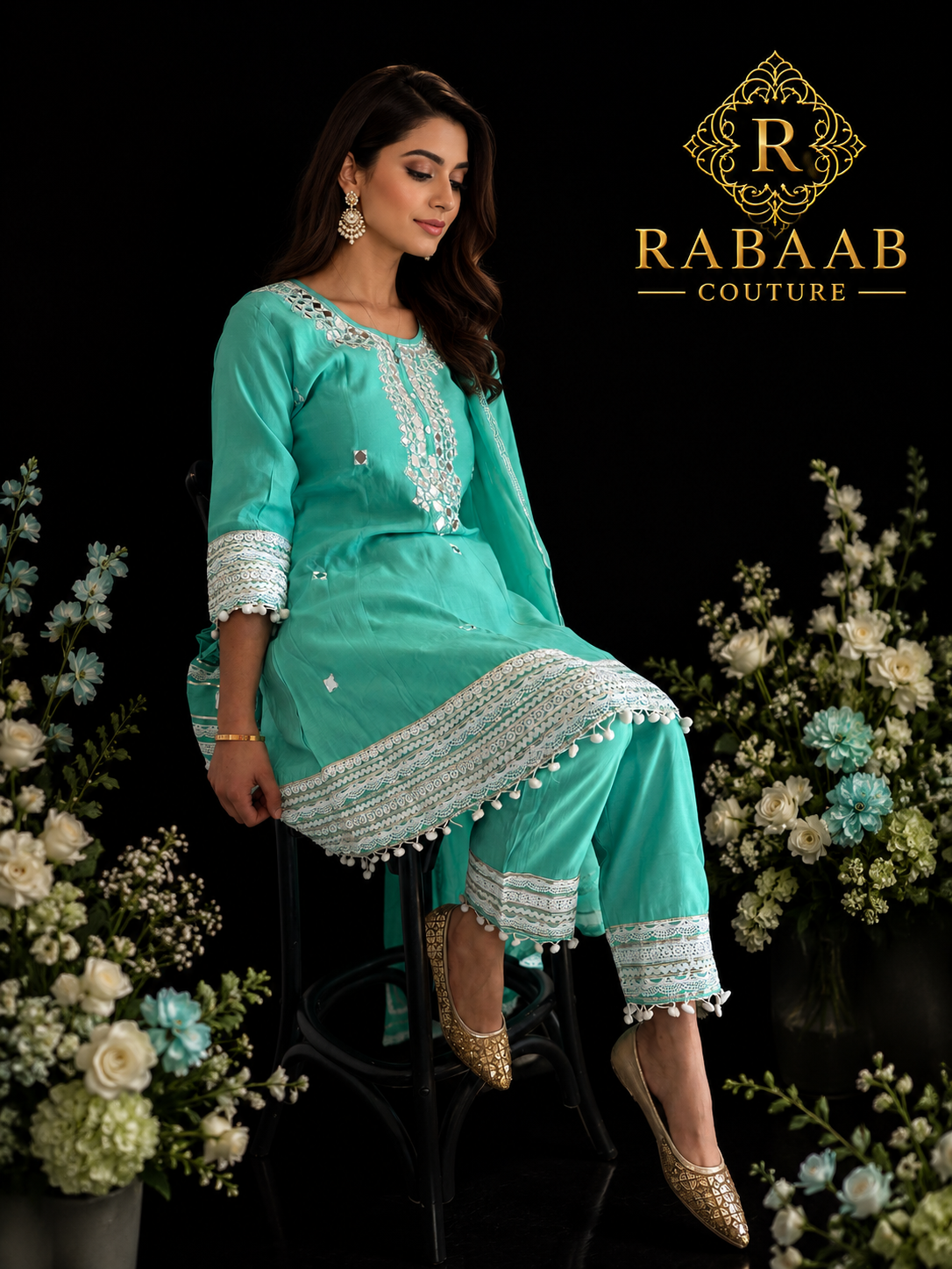 FROCK SUIT - 3 PC TEAL SUIT W Bag