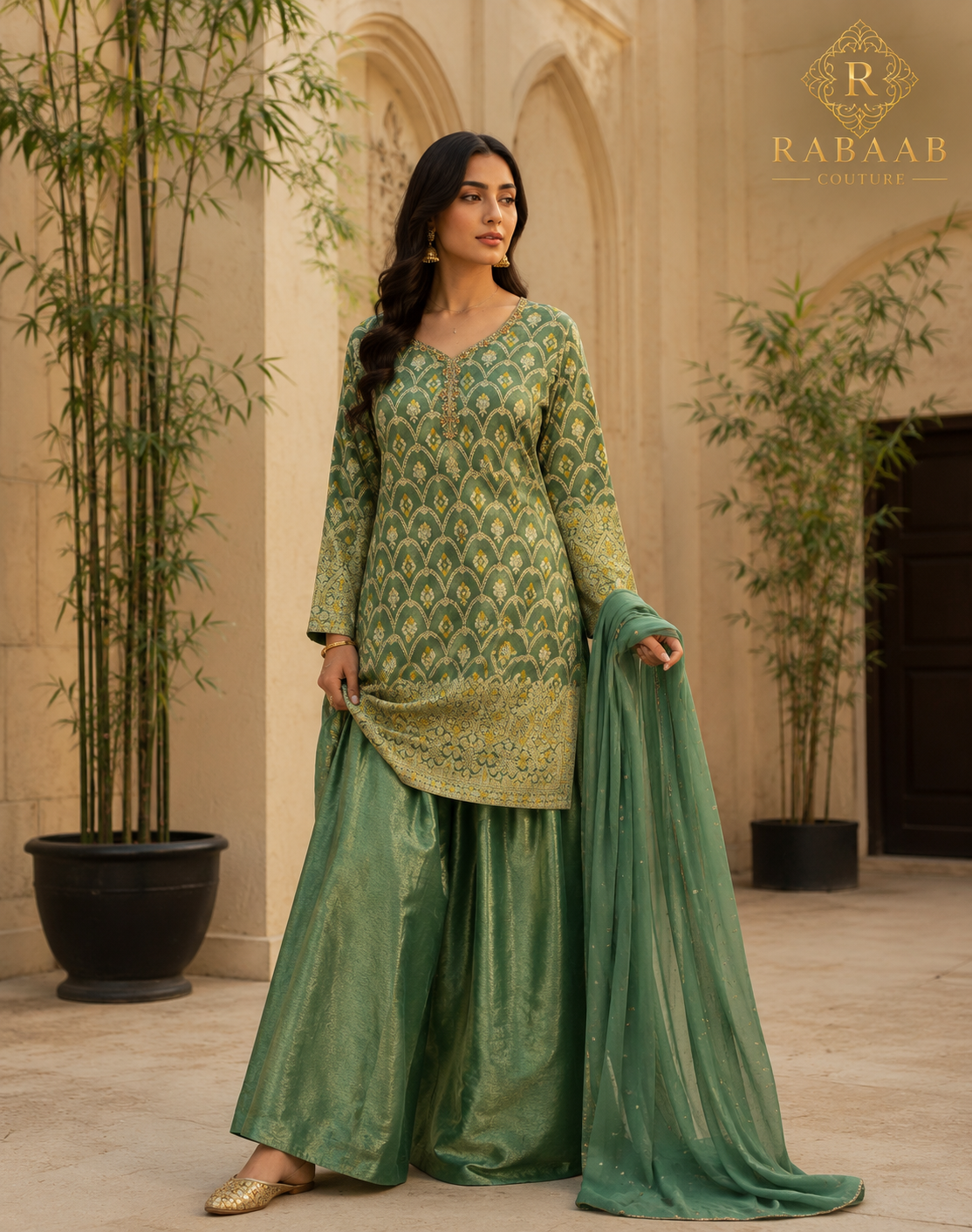 Sharara Set - Jacquard Silk