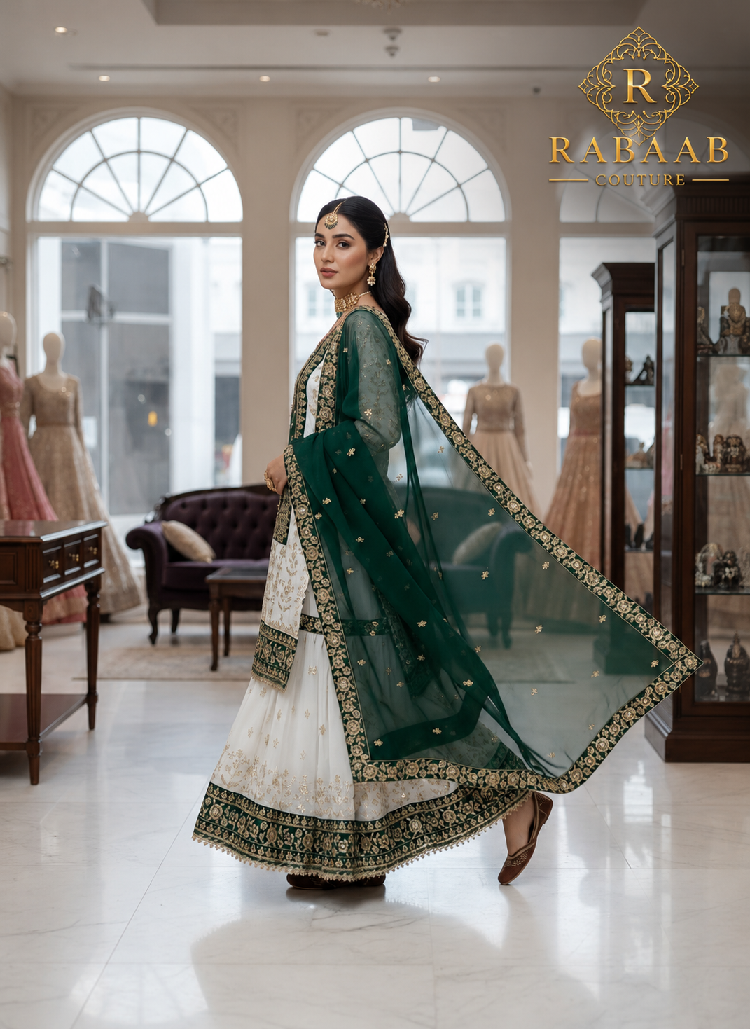 Emerald Green Gharara Dress