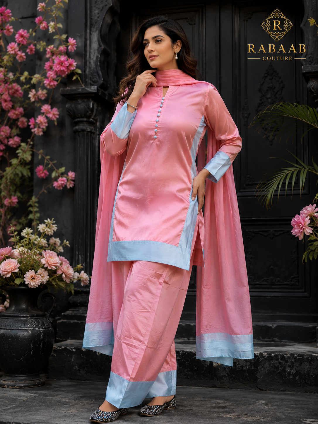 Pink & Pastel Grey Farshi