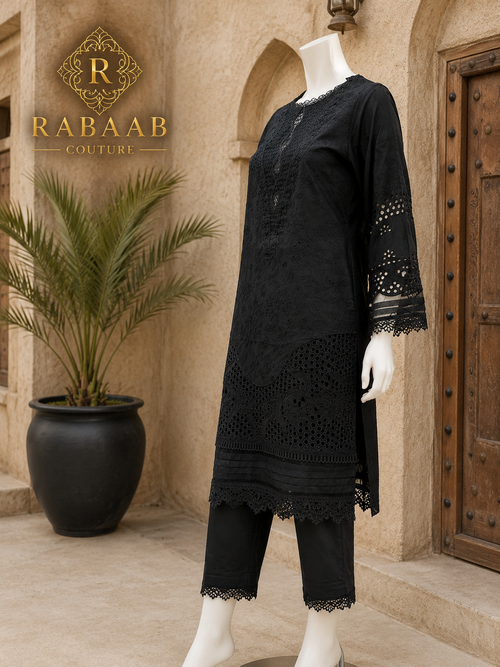 3PC PAKISTANI SUIT - Elegant Black