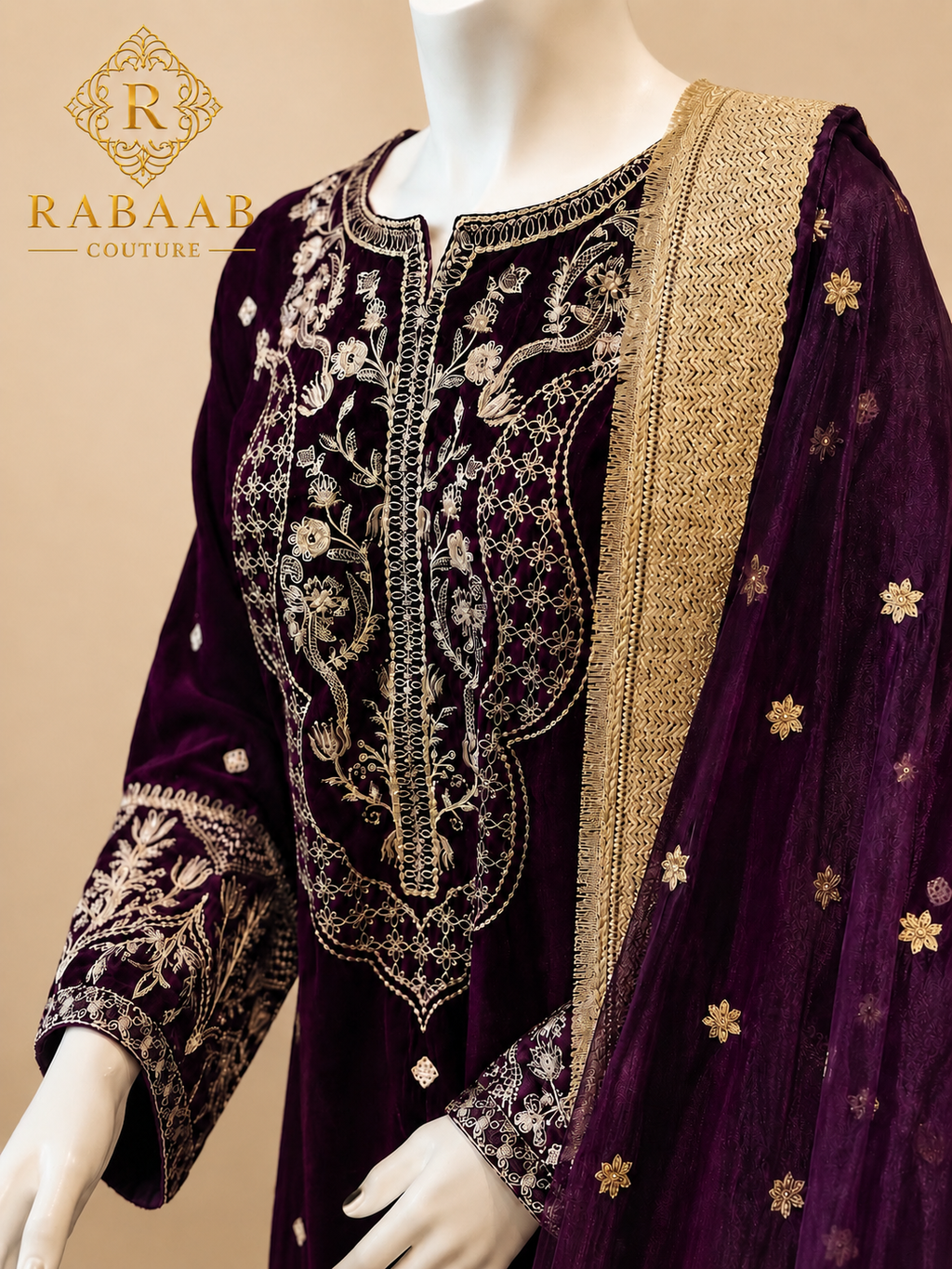 VELVET Winter - 3 Pc Suit Embroidered