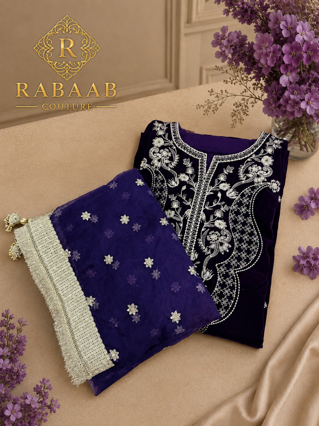 VELVET Winter - 3 Pc Suit Embroidered