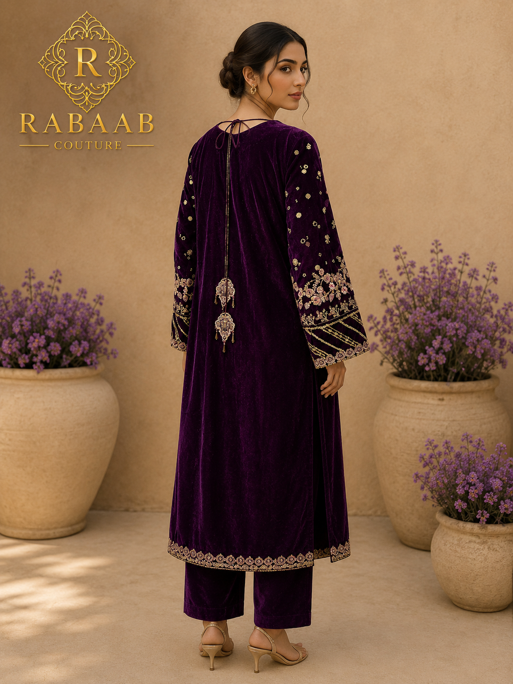 VELVET WINTER - 3 PC Embroidered