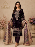VELVET WINTER - 3 PC Embroidered