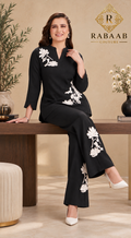 BLACK LINEN BLEND CO-ORD SET