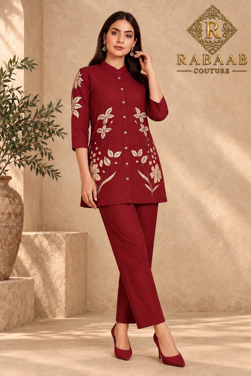 Premium linen-blend 2-piece co-ord set