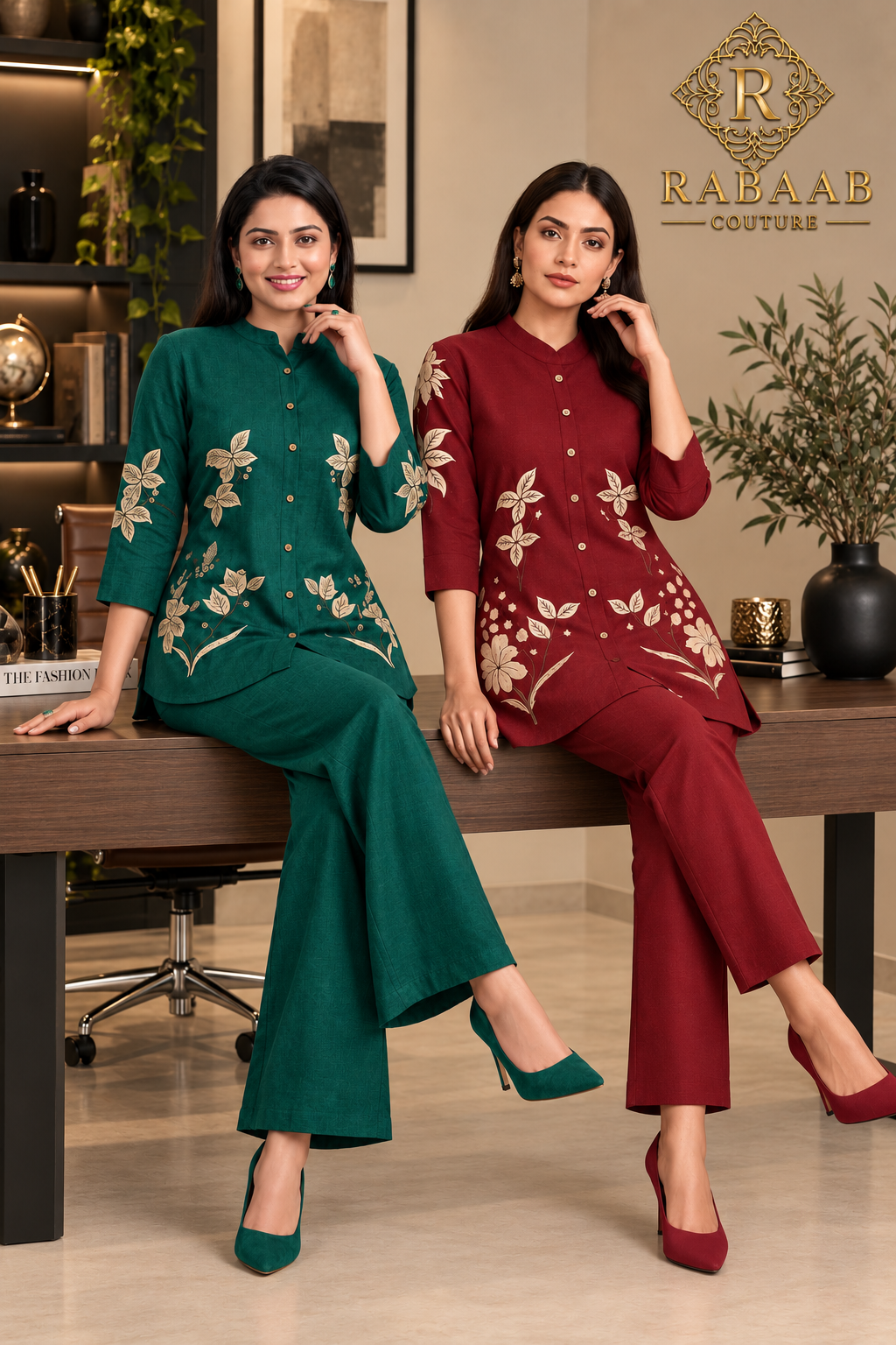 Premium linen-blend 2-piece co-ord set