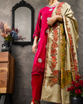 3 PIECE RED SUIT - PASHMINA SHAWL
