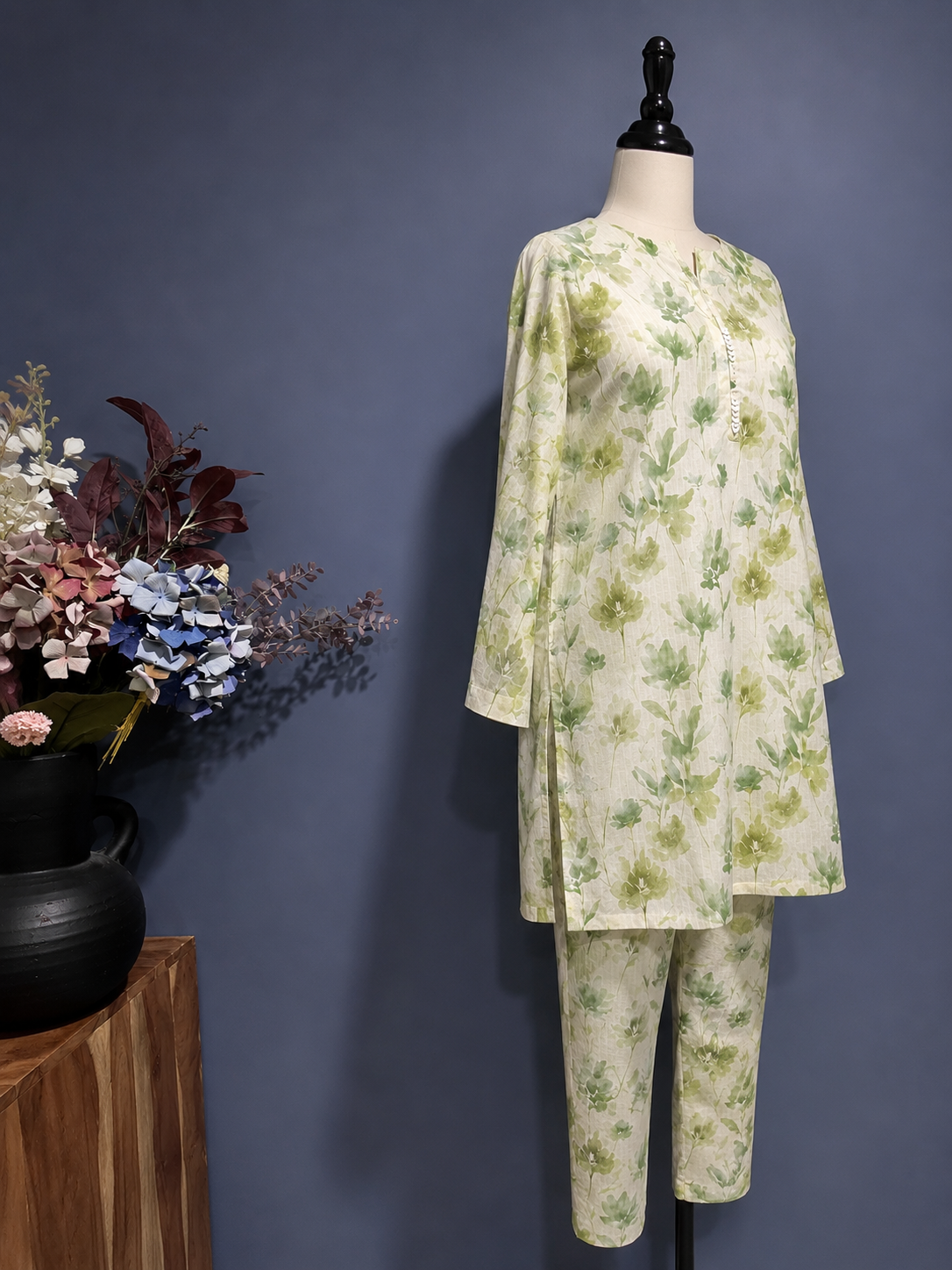 Green Floral Set- 2 piece Co-ord Set