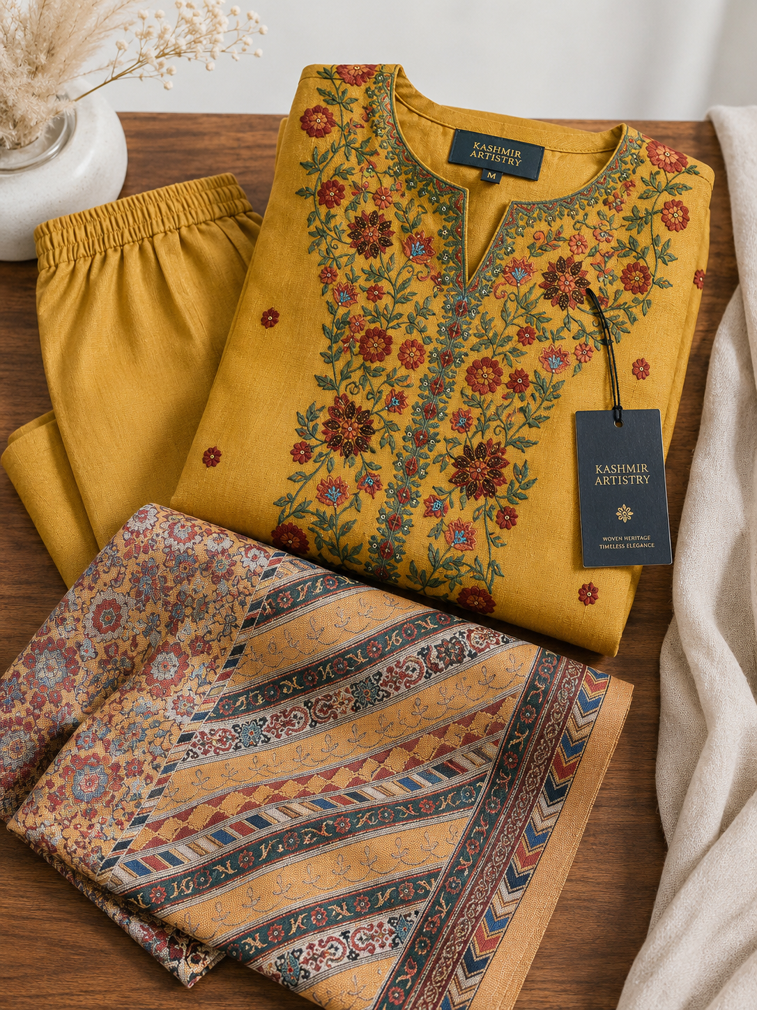 Mustard Winter - 3PC SUIT w Dupatta