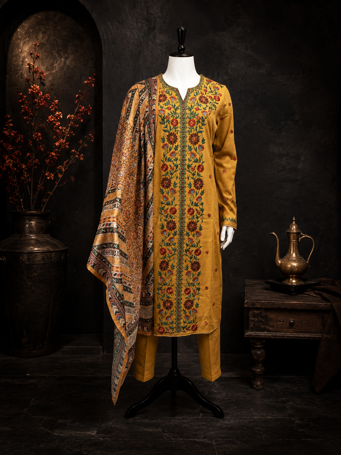 Mustard Winter - 3PC SUIT w Dupatta