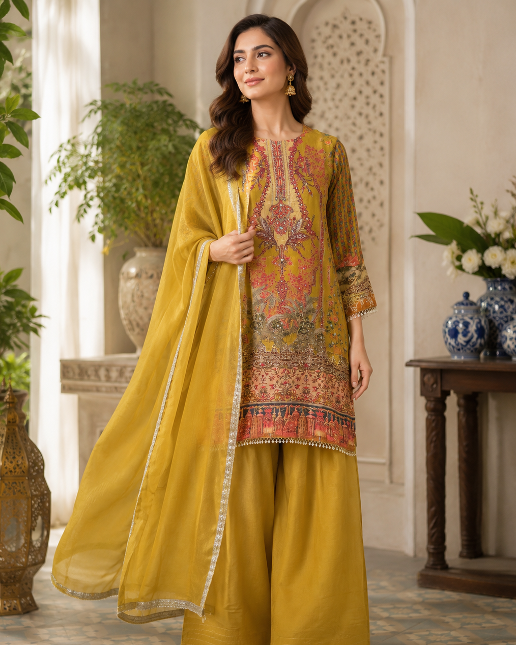 FARSHI SUIT - 3 piece Mustard w Dupatta
