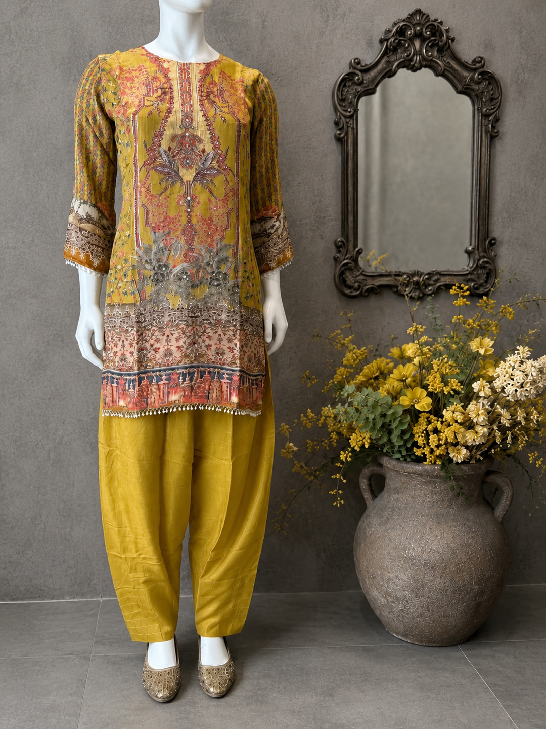 FARSHI SUIT - 3 piece Mustard w Dupatta